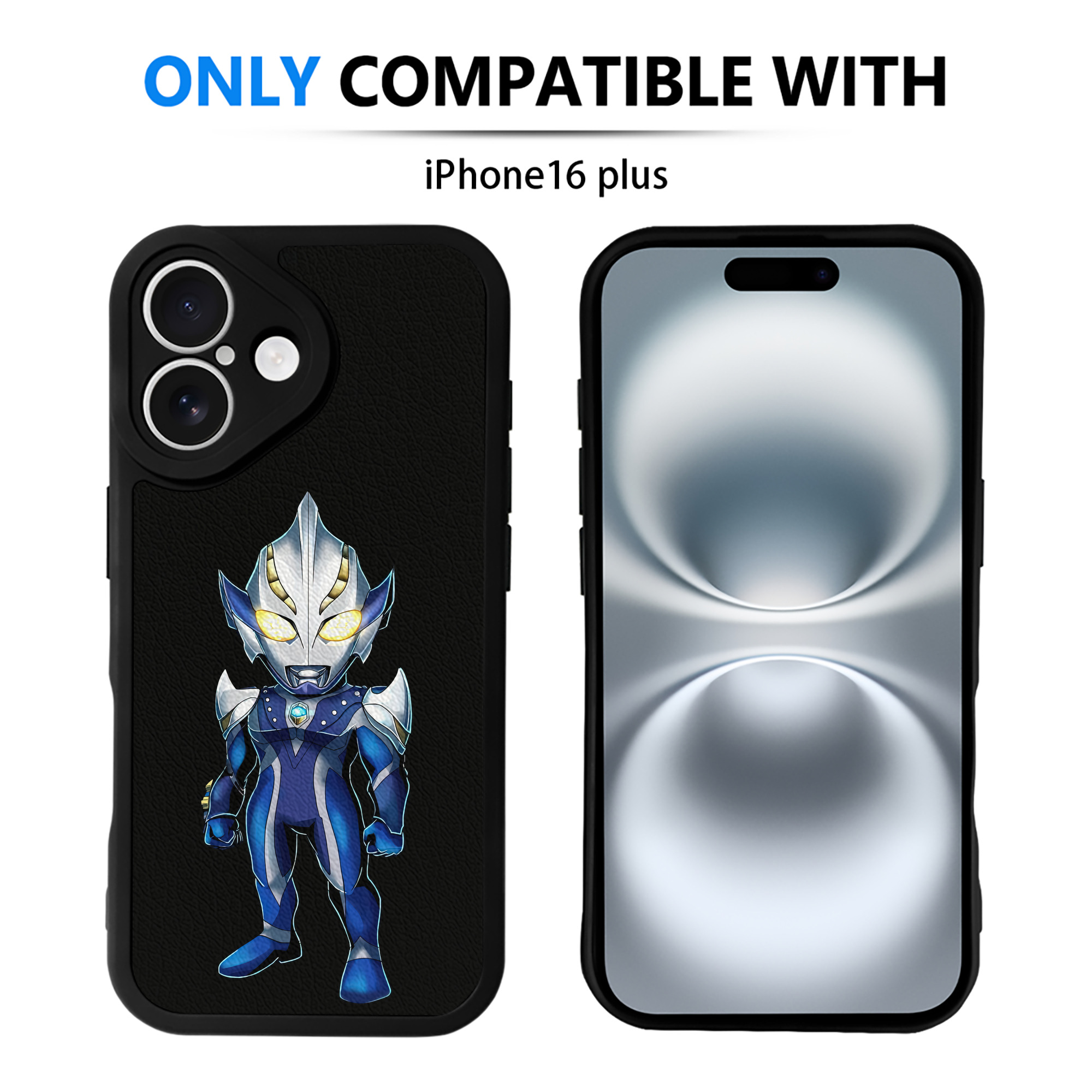 （画像用） ウルトラマン Ultraman 【iPhone 16シリーズ対応】シリコンスマホケース（レザー調） 材質：シリコン